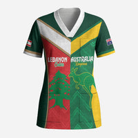 Custom Rugby Australia and Lebanon Scrub Top Aussie Kangaroos Cedars Together
