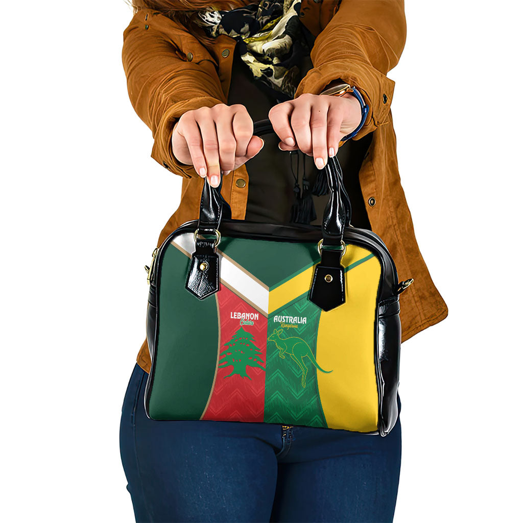 Rugby Australia and Lebanon Shoulder Handbag Aussie Kangaroos Cedars Together