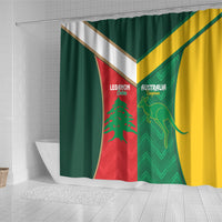 Rugby Australia and Lebanon Shower Curtain Aussie Kangaroos Cedars Together