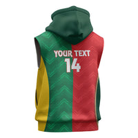 Custom Rugby Australia and Lebanon Sleeveless Hoodie Aussie Kangaroos Cedars Together