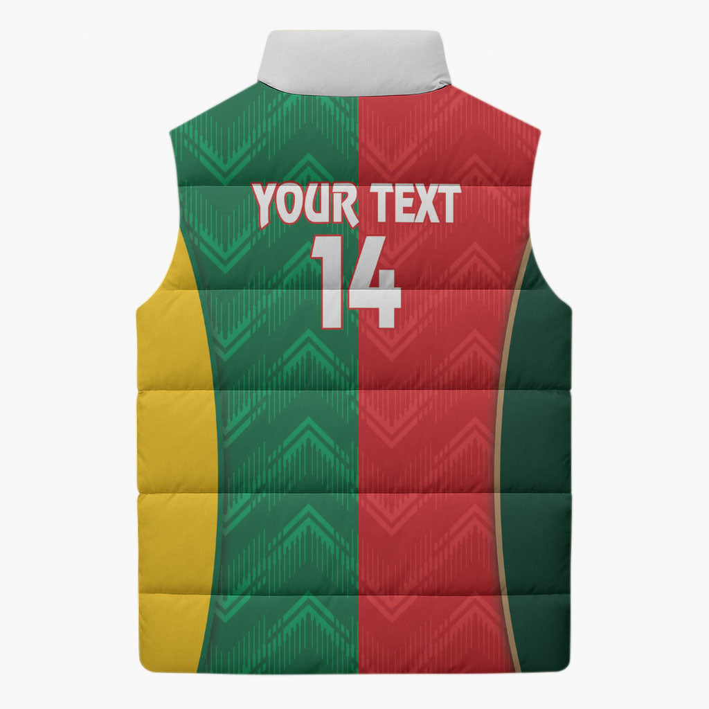Custom Rugby Australia and Lebanon Sleeveless Puffer Jacket Aussie Kangaroos Cedars Together