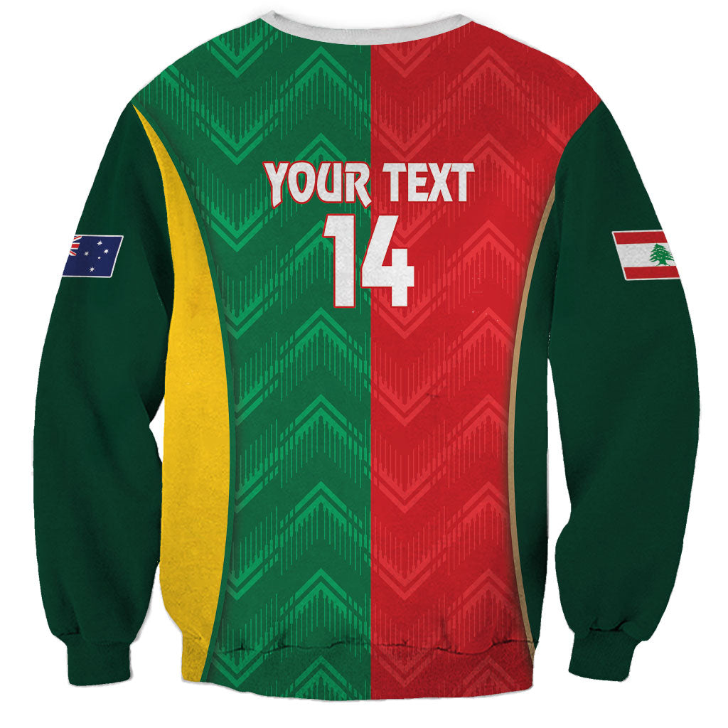 Custom Rugby Australia and Lebanon Sweatshirt Aussie Kangaroos Cedars Together