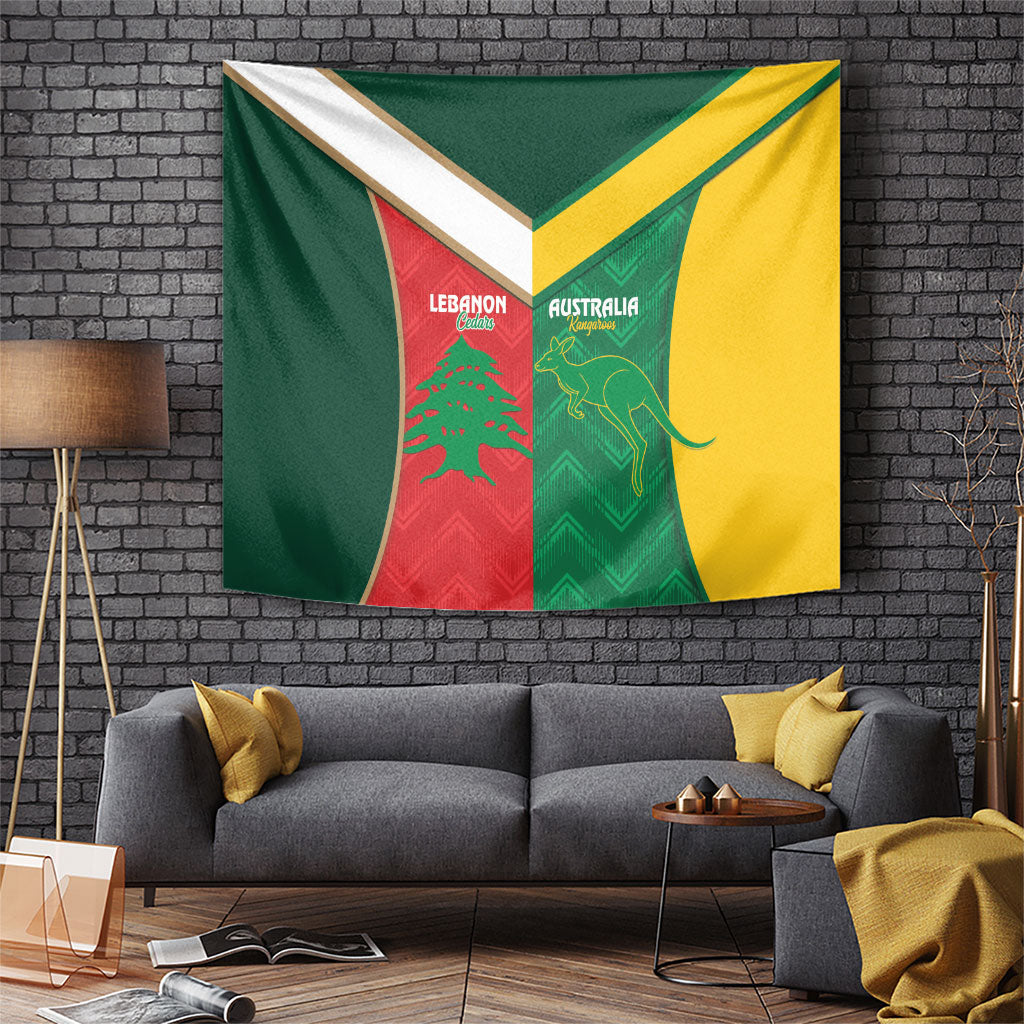 Rugby Australia and Lebanon Tapestry Aussie Kangaroos Cedars Together