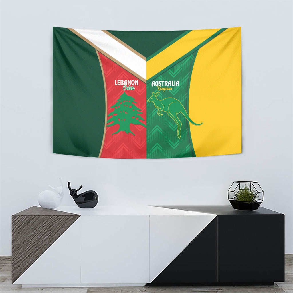 Rugby Australia and Lebanon Tapestry Aussie Kangaroos Cedars Together
