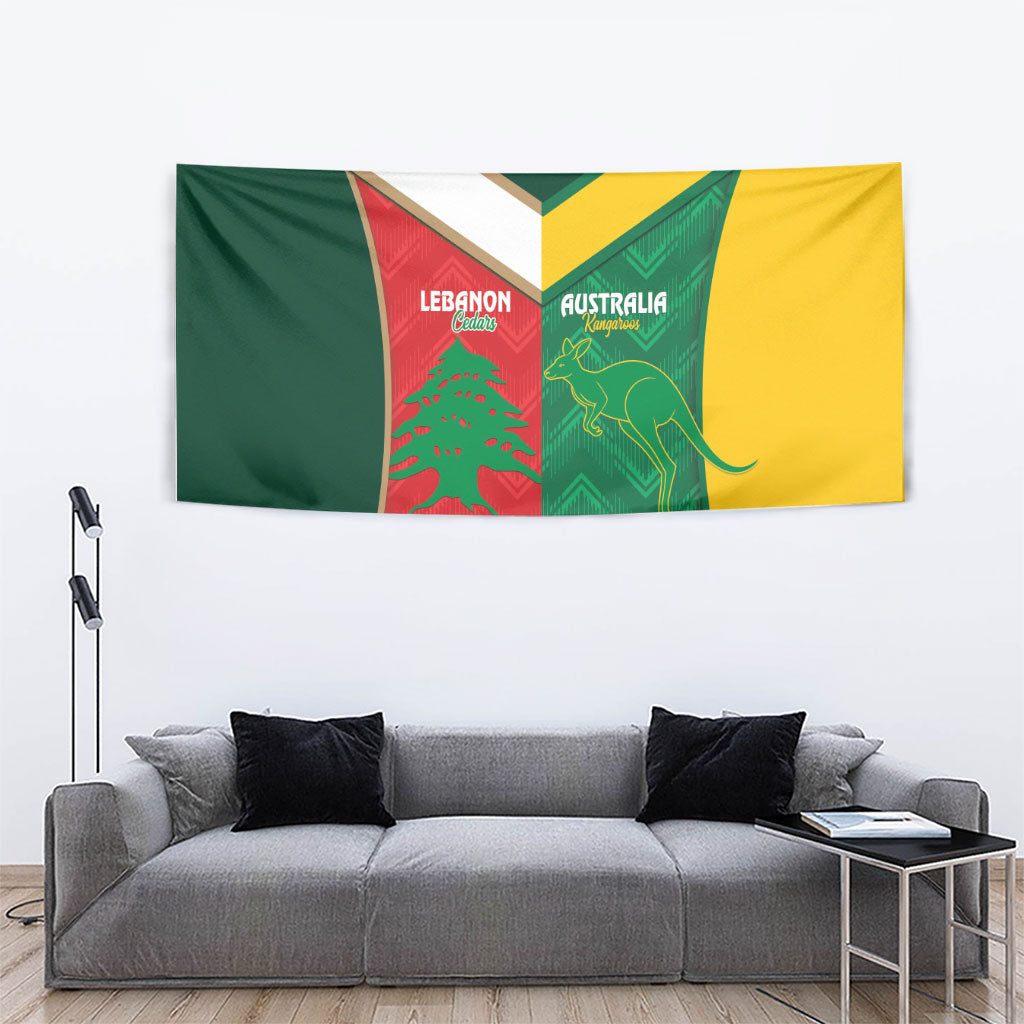 Rugby Australia and Lebanon Tapestry Aussie Kangaroos Cedars Together