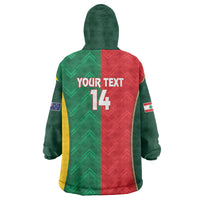 Custom Rugby Australia and Lebanon Wearable Blanket Hoodie Aussie Kangaroos Cedars Together