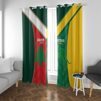 Rugby Australia and Lebanon Window Curtain Aussie Kangaroos Cedars Together