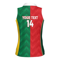 Custom Rugby Australia and Lebanon Women Sleeveless Polo Shirt Aussie Kangaroos Cedars Together