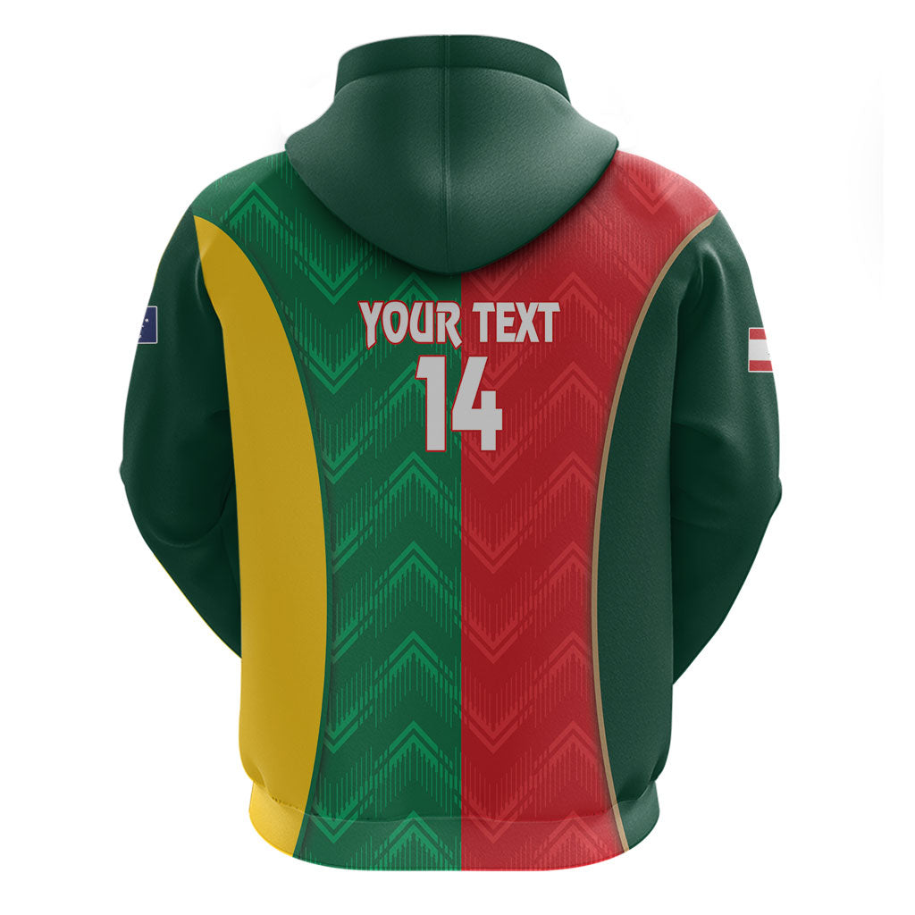 Custom Rugby Australia and Lebanon Zip Hoodie Aussie Kangaroos Cedars Together