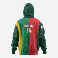 Custom Rugby Australia and Lebanon Zip Hoodie Aussie Kangaroos Cedars Together