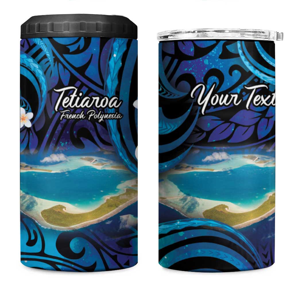 Personalised French Polynesia Tetiaroa Atoll 4 in 1 Can Cooler Tumbler Polynesian Curves Style - Wonder Print Shop