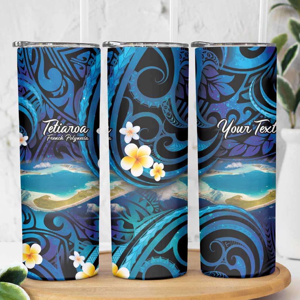 Personalised French Polynesia Tetiaroa Atoll Skinny Tumbler Polynesian Curves Style - Wonder Print Shop