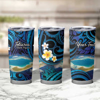 Personalised French Polynesia Tetiaroa Atoll Tumbler Cup Polynesian Curves Style - Wonder Print Shop
