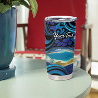 Personalised French Polynesia Tetiaroa Atoll Tumbler Cup Polynesian Curves Style - Wonder Print Shop