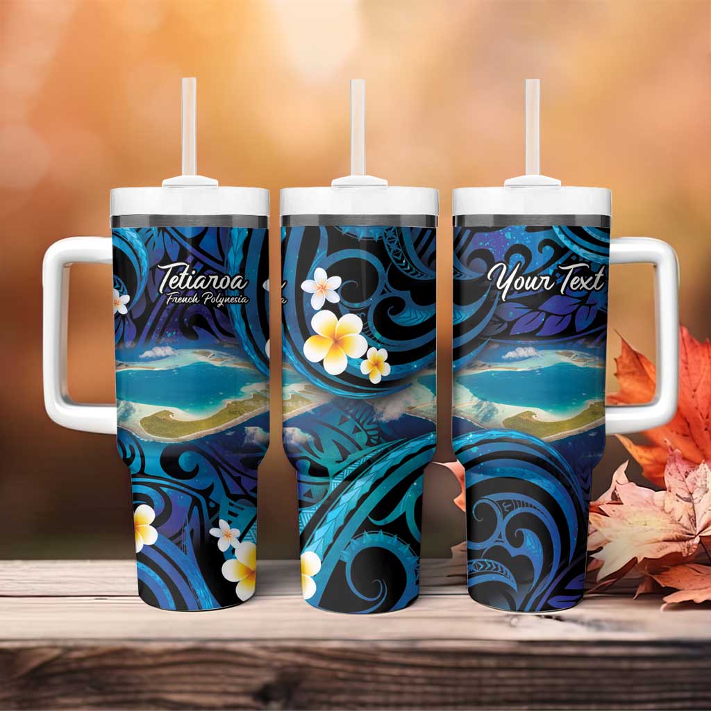 Personalised French Polynesia Tetiaroa Atoll Tumbler With Handle Polynesian Curves Style - Wonder Print Shop