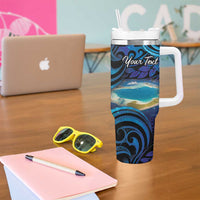 Personalised French Polynesia Tetiaroa Atoll Tumbler With Handle Polynesian Curves Style - Wonder Print Shop