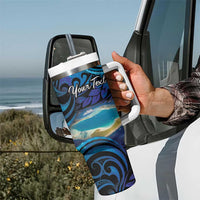 Personalised French Polynesia Tetiaroa Atoll Tumbler With Handle Polynesian Curves Style - Wonder Print Shop