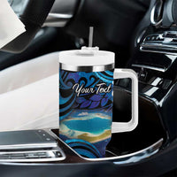 Personalised French Polynesia Tetiaroa Atoll Tumbler With Handle Polynesian Curves Style - Wonder Print Shop