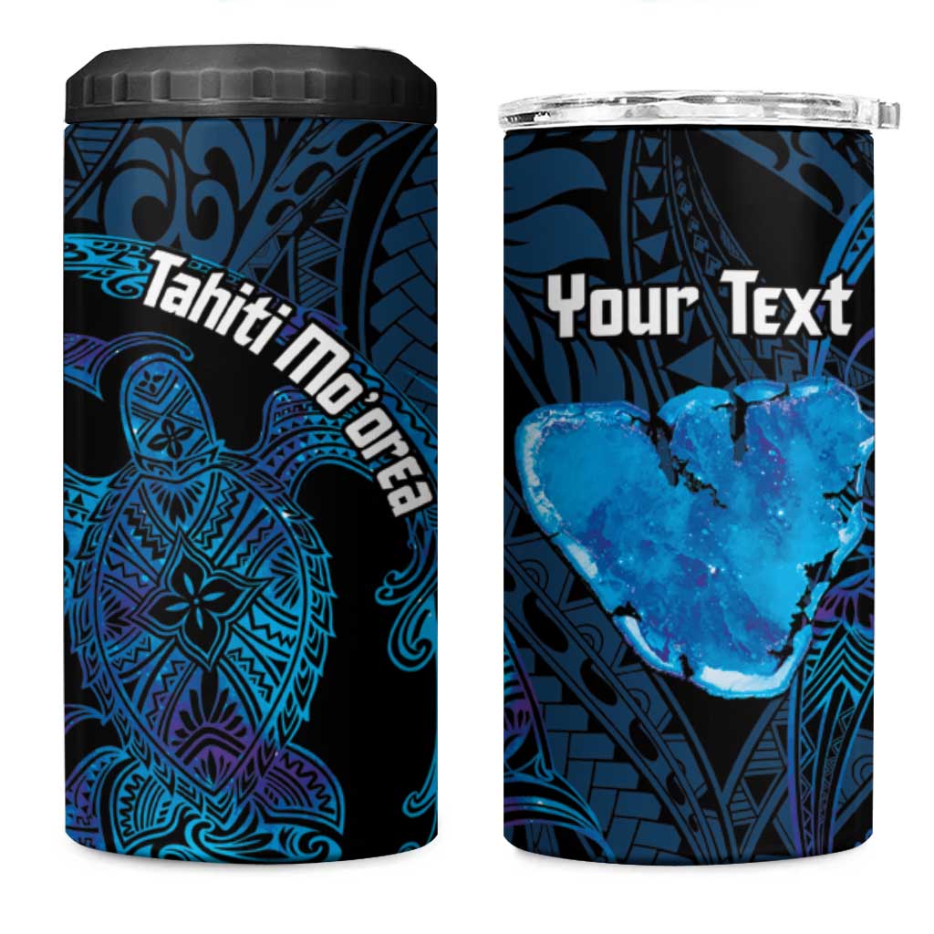 Personalised Tahiti Moorea Atoll 4 in 1 Can Cooler Tumbler Polynesian Sea Turtle - Wonder Print Shop