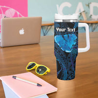 Personalised Tahiti Moorea Atoll Tumbler With Handle Polynesian Sea Turtle - Wonder Print Shop