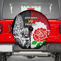 New Zealand And England Rugby Spare Tire Cover 2023 World Cup All Black Combine Red Roses - Wonder Print Shop