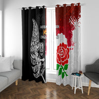 New Zealand And England Rugby Window Curtain 2023 World Cup All Black Combine Red Roses - Wonder Print Shop