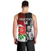 Custom New Zealand And England Rugby Men Tank Top 2023 World Cup All Black Combine Red Roses - Wonder Print Shop