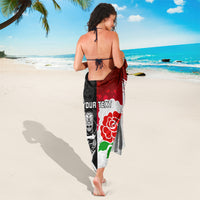 Custom New Zealand And England Rugby Sarong 2023 World Cup All Black Combine Red Roses - Wonder Print Shop