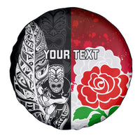 Custom New Zealand And England Rugby Spare Tire Cover 2023 World Cup All Black Combine Red Roses - Wonder Print Shop