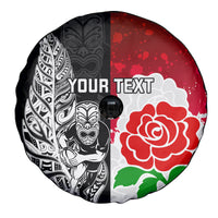 Custom New Zealand And England Rugby Spare Tire Cover 2023 World Cup All Black Combine Red Roses - Wonder Print Shop