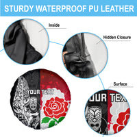 Custom New Zealand And England Rugby Spare Tire Cover 2023 World Cup All Black Combine Red Roses - Wonder Print Shop