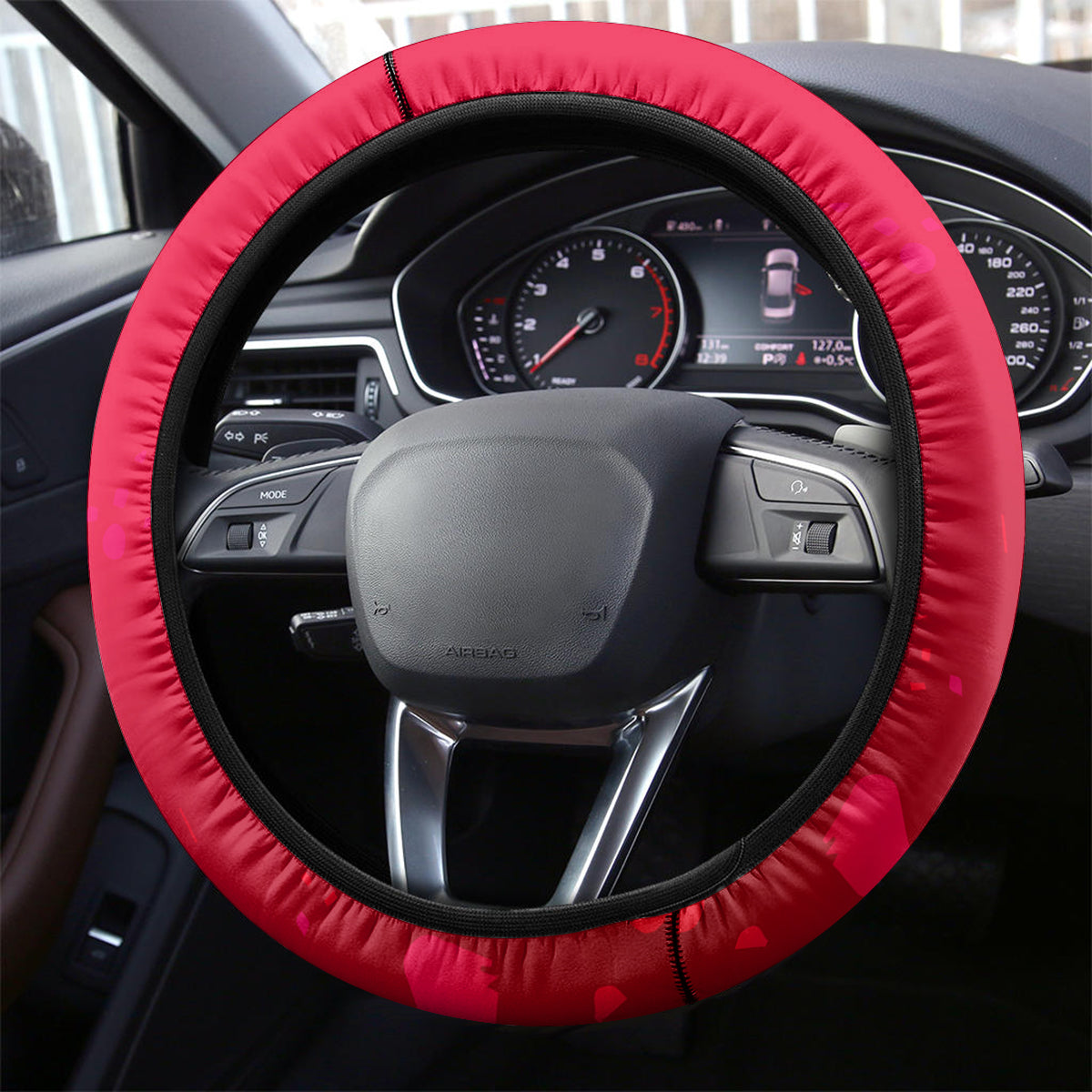 New Zealand And England Rugby Steering Wheel Cover 2023 World Cup All Black Combine Red Roses - Wonder Print Shop