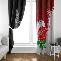 Custom New Zealand And England Rugby Window Curtain 2023 World Cup All Black Combine Red Roses - Wonder Print Shop
