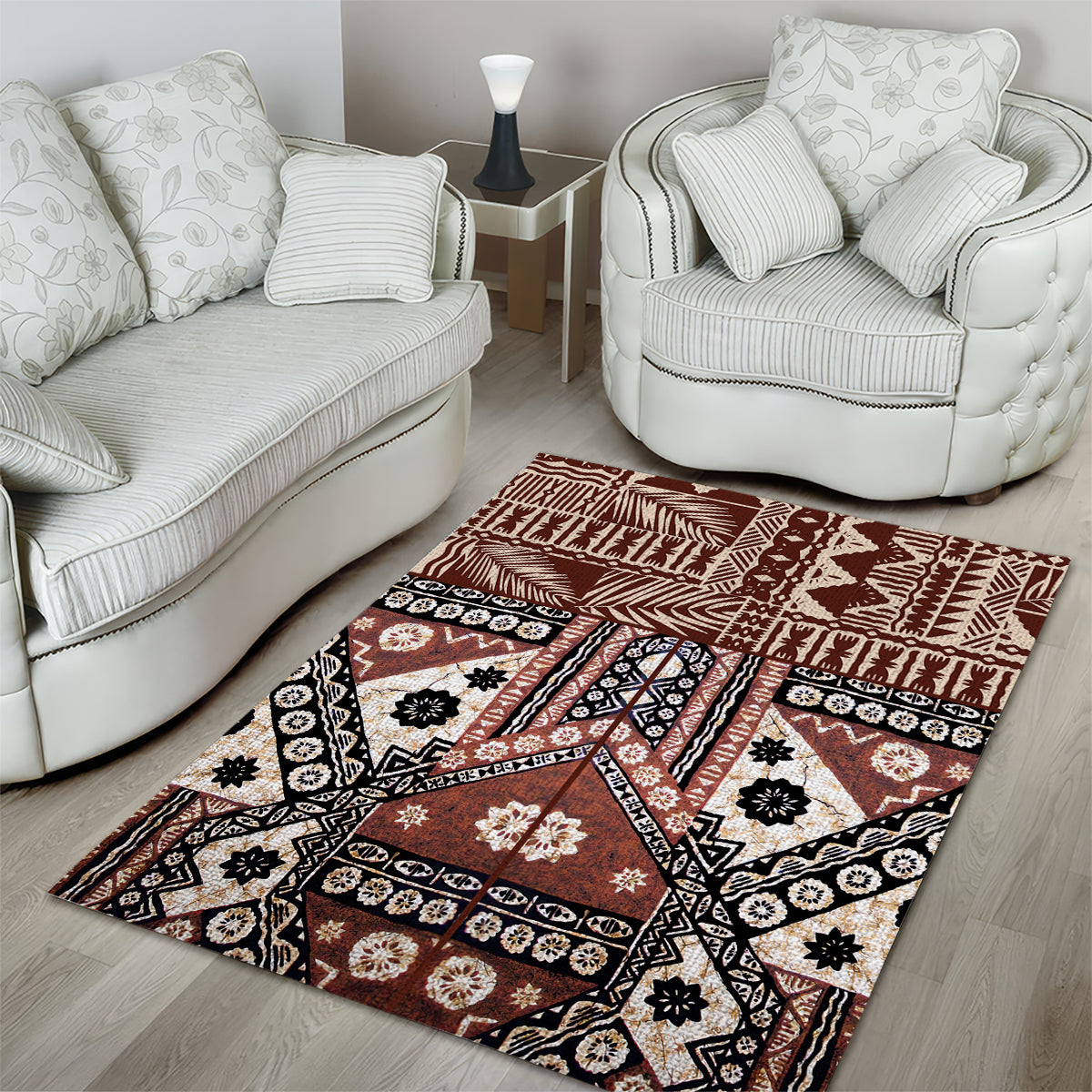 Bula Fiji Area Rug Unique Masi Tapa Pattern - Wonder Print Shop