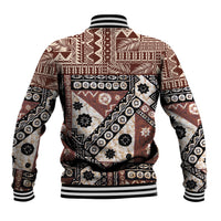 Bula Fiji Baseball Jacket Unique Masi Tapa Pattern - Wonder Print Shop