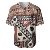 Bula Fiji Baseball Jersey Unique Masi Tapa Pattern - Wonder Print Shop