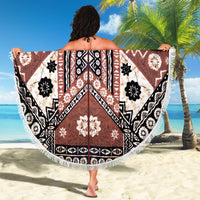 Bula Fiji Beach Blanket Unique Masi Tapa Pattern - Wonder Print Shop