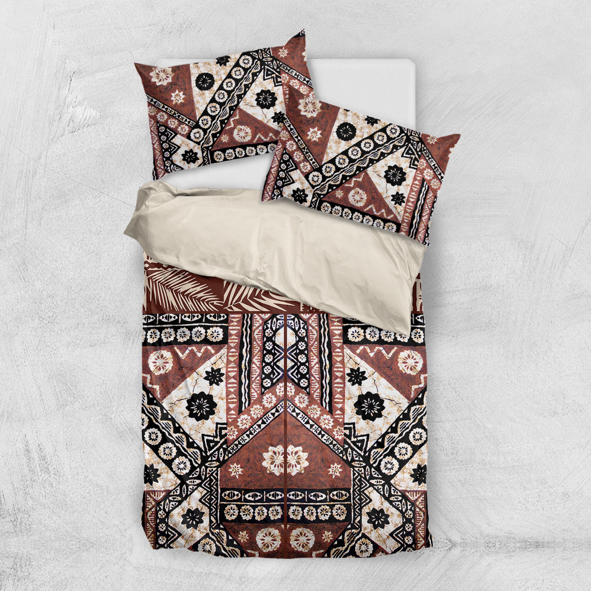 Bula Fiji Bedding Set Unique Masi Tapa Pattern - Wonder Print Shop