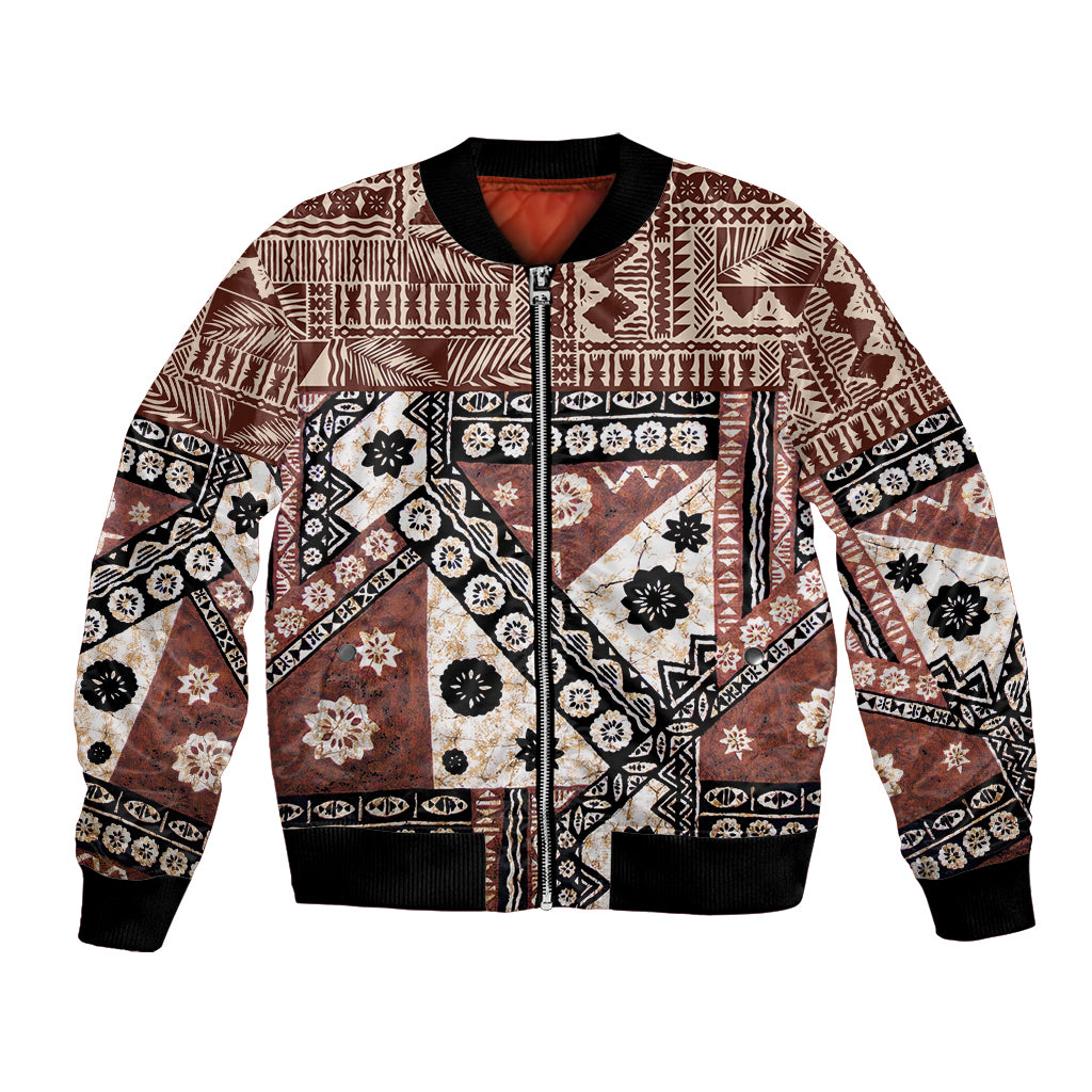 Bula Fiji Bomber Jacket Unique Masi Tapa Pattern - Wonder Print Shop