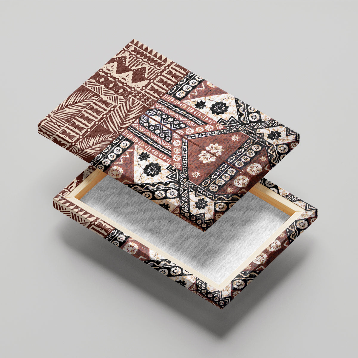 Bula Fiji Canvas Wall Art Unique Masi Tapa Pattern - Wonder Print Shop