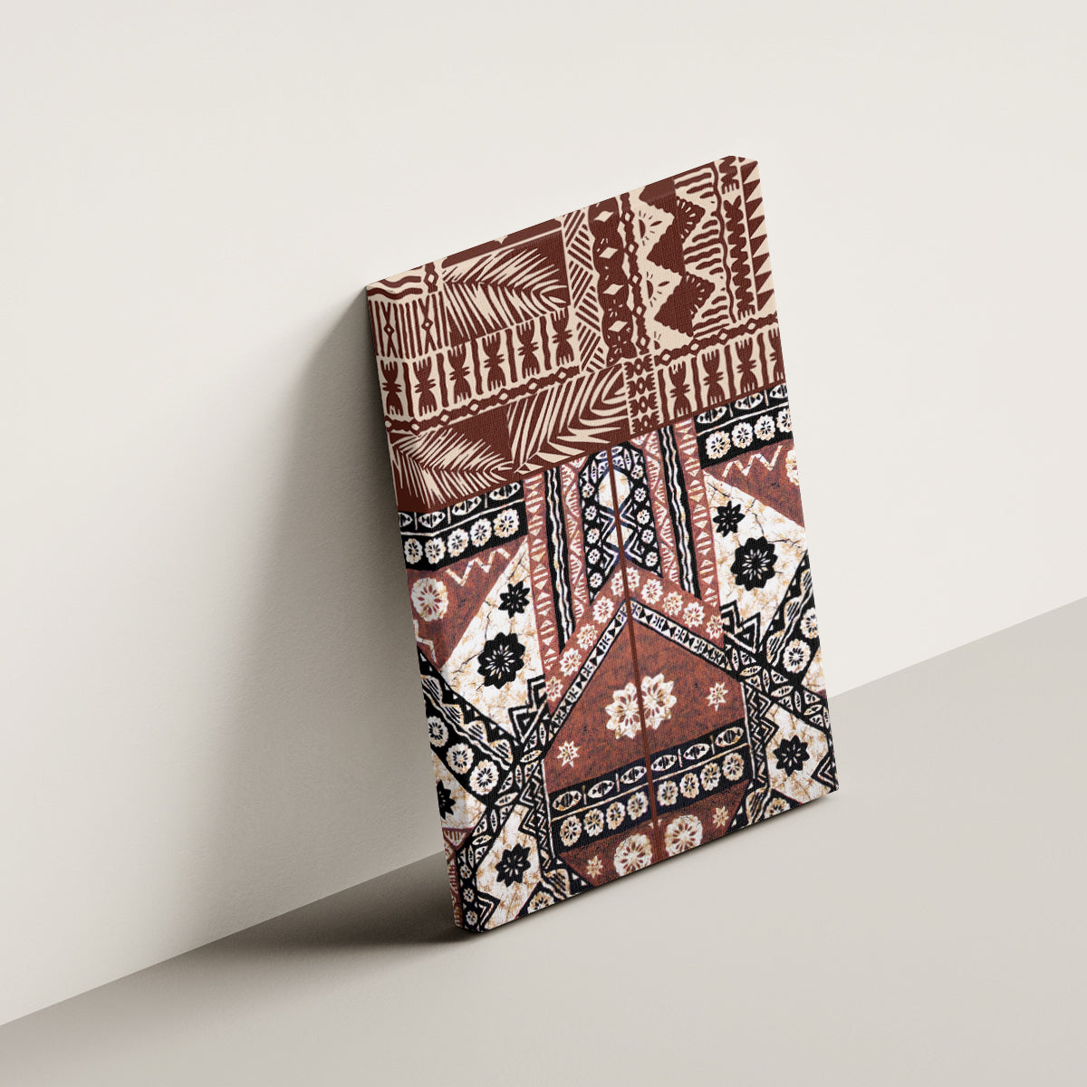 Bula Fiji Canvas Wall Art Unique Masi Tapa Pattern - Wonder Print Shop