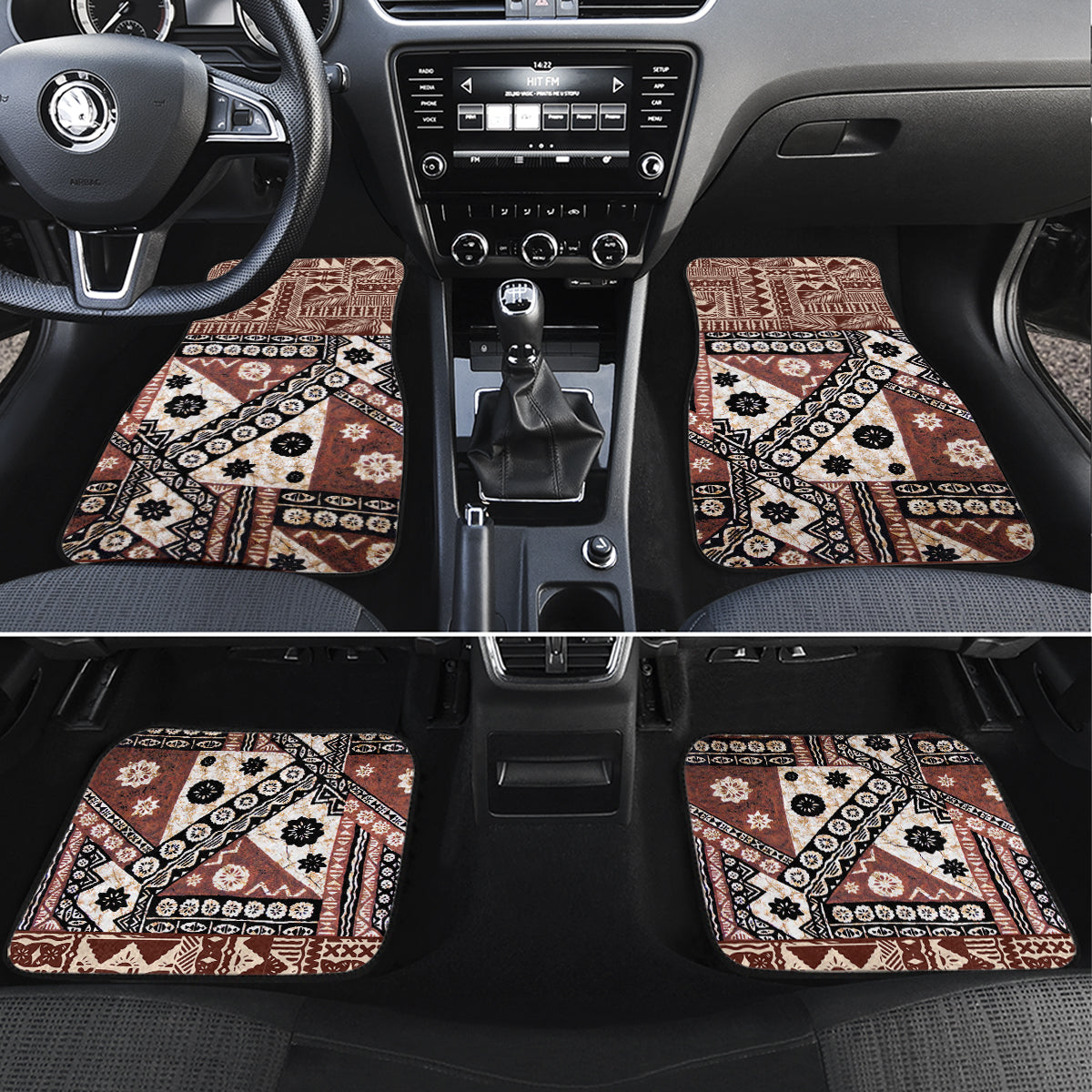 Bula Fiji Car Mats Unique Masi Tapa Pattern - Wonder Print Shop