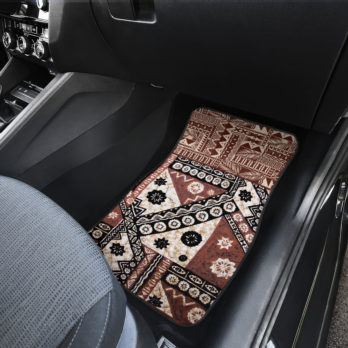 Bula Fiji Car Mats Unique Masi Tapa Pattern - Wonder Print Shop