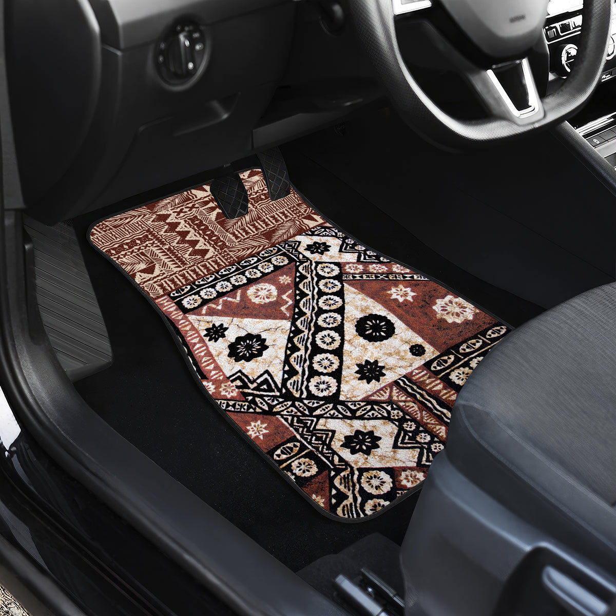 Bula Fiji Car Mats Unique Masi Tapa Pattern - Wonder Print Shop