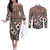 bula-fiji-couples-matching-off-the-shoulder-long-sleeve-dress-and-long-sleeve-button-shirt-unique-masi-tapa-pattern