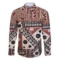 Bula Fiji Family Matching Long Sleeve Bodycon Dress and Hawaiian Shirt Unique Masi Tapa Pattern - Wonder Print Shop