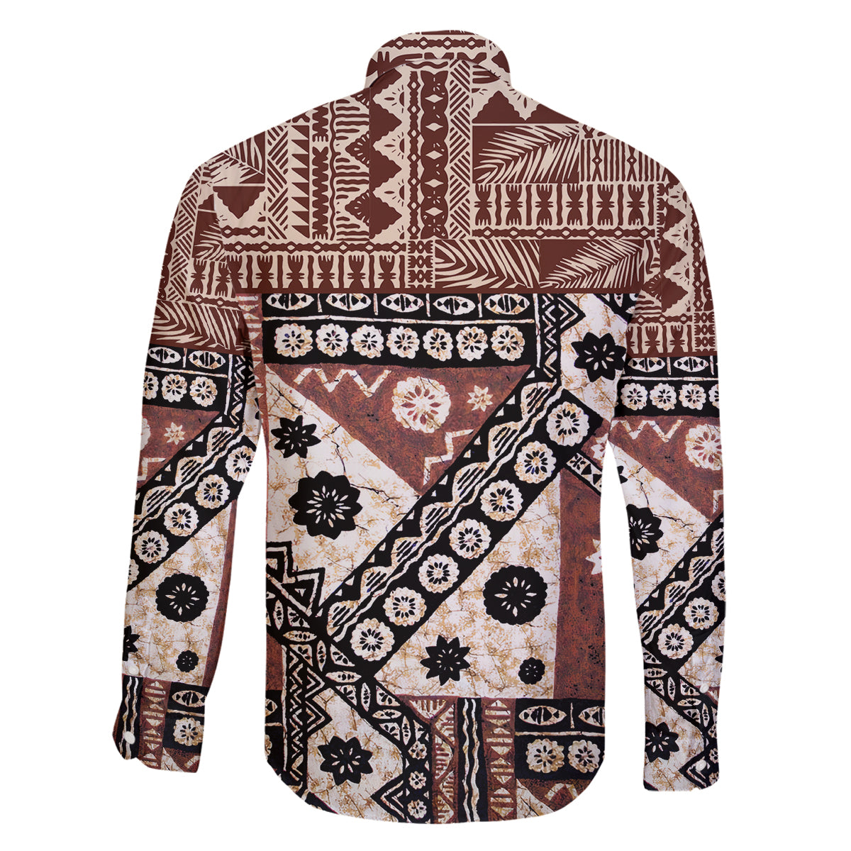 Bula Fiji Family Matching Long Sleeve Bodycon Dress and Hawaiian Shirt Unique Masi Tapa Pattern - Wonder Print Shop