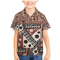 Bula Fiji Family Matching Mermaid Dress and Hawaiian Shirt Unique Masi Tapa Pattern - Wonder Print Shop