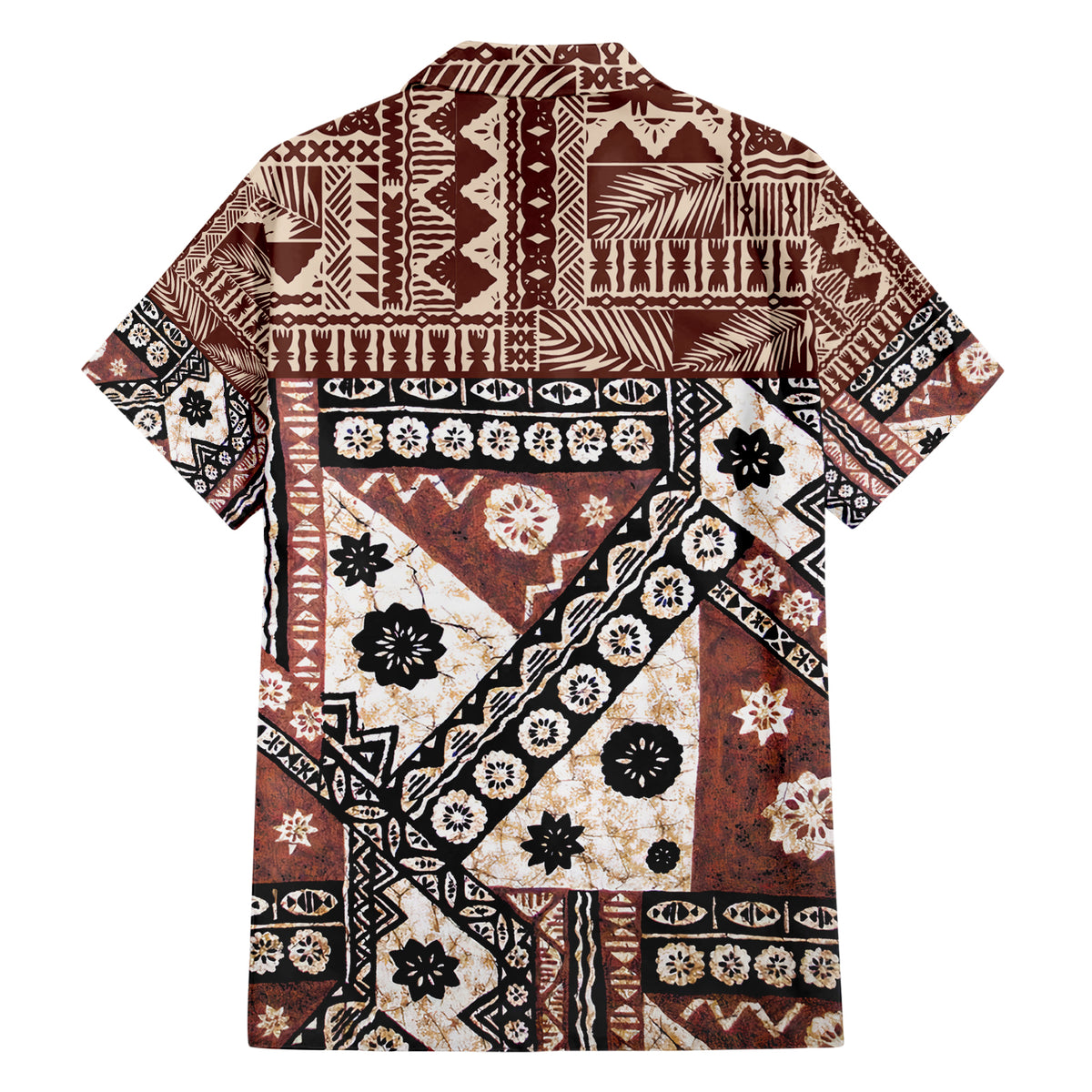 Bula Fiji Family Matching Short Sleeve Bodycon Dress and Hawaiian Shirt Unique Masi Tapa Pattern - Wonder Print Shop
