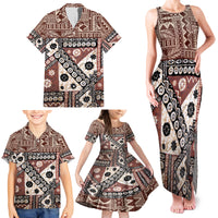 Bula Fiji Family Matching Tank Maxi Dress and Hawaiian Shirt Unique Masi Tapa Pattern - Wonder Print Shop